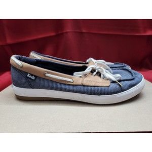 Keds Dream Womens Size 9 Shoes Memory Foam Denim Blue Canvas Brown Boat Walking